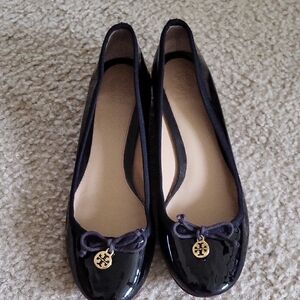 Tory Burch Black Shoes with Gold Emblem